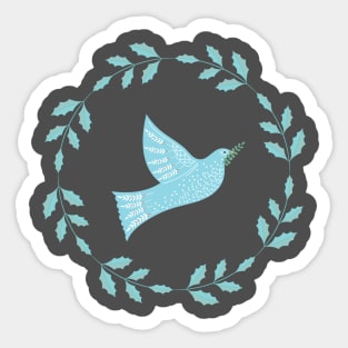 Retro Bird Ornament Sticker